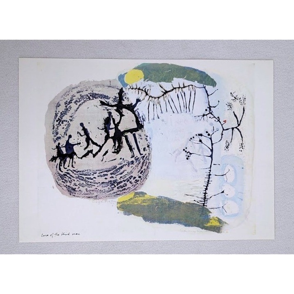 Sister Corita Kent Cure of the Blind Man 10x14 Print Vtg Mid Century Abstract